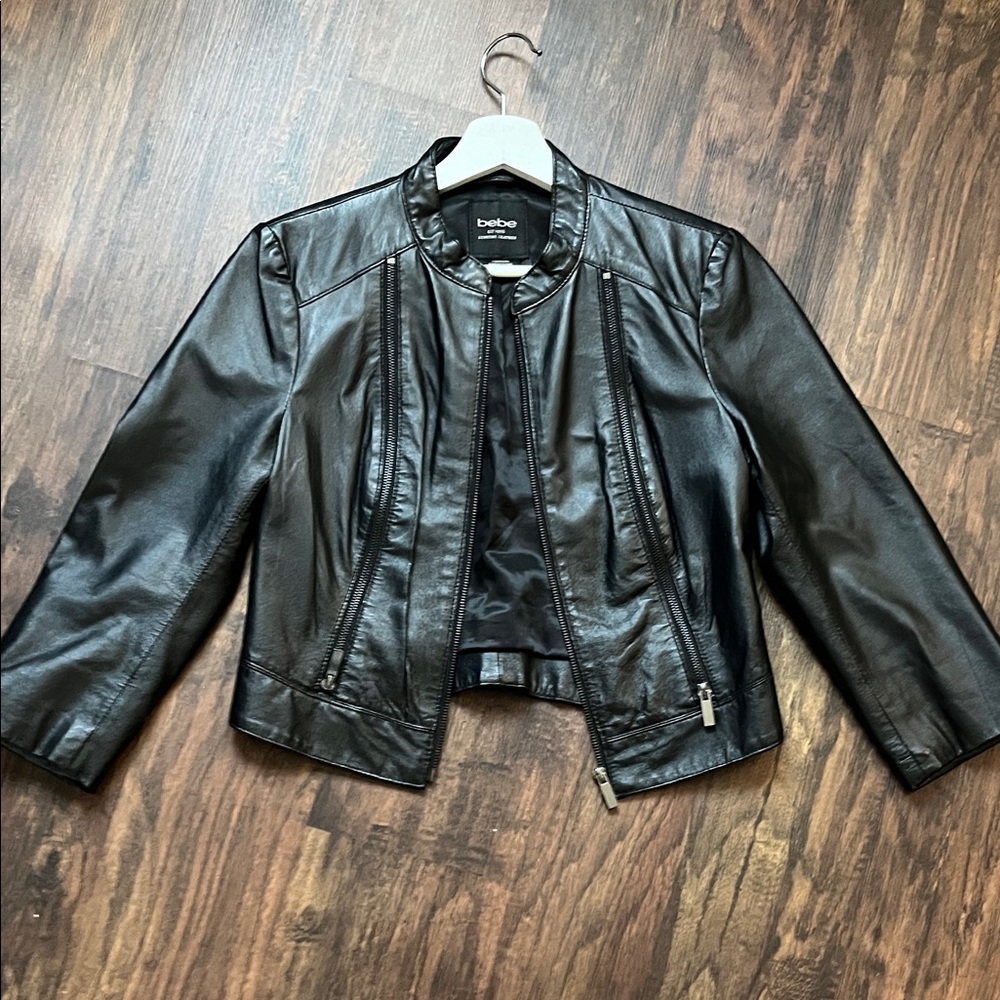 Bebe Women's Black Leather Jacket